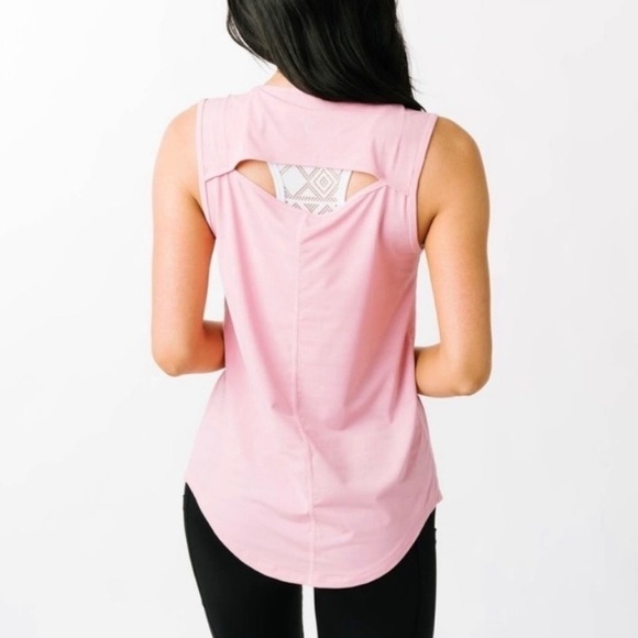 Zyia Active pink horizon athletic muscle tank top women’s - Picture 4 of 8